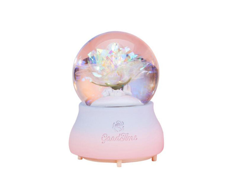 LED immortal flower crystal ball18-note music box