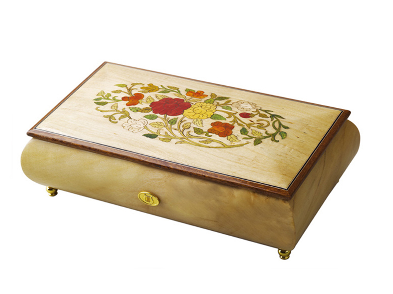 Rectangle shape wooden luxury wedding gift musical jewelry box