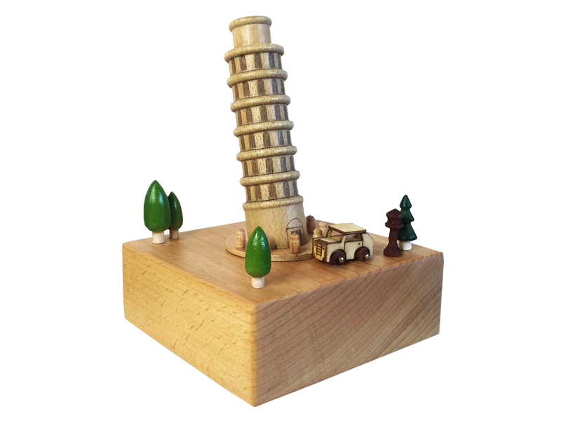 Torre pendente di Pisa wood music box