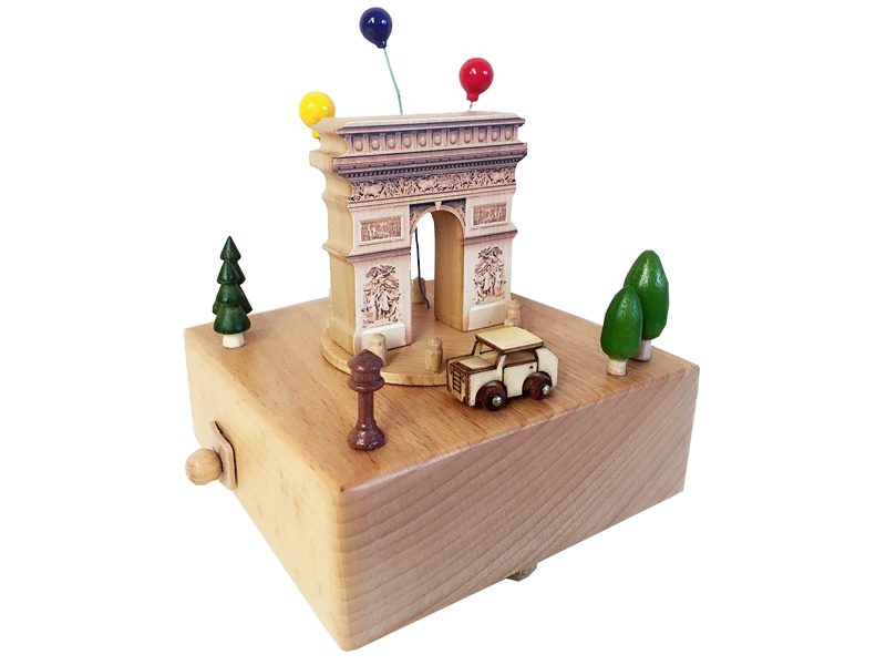 Triumphal arch wood music box